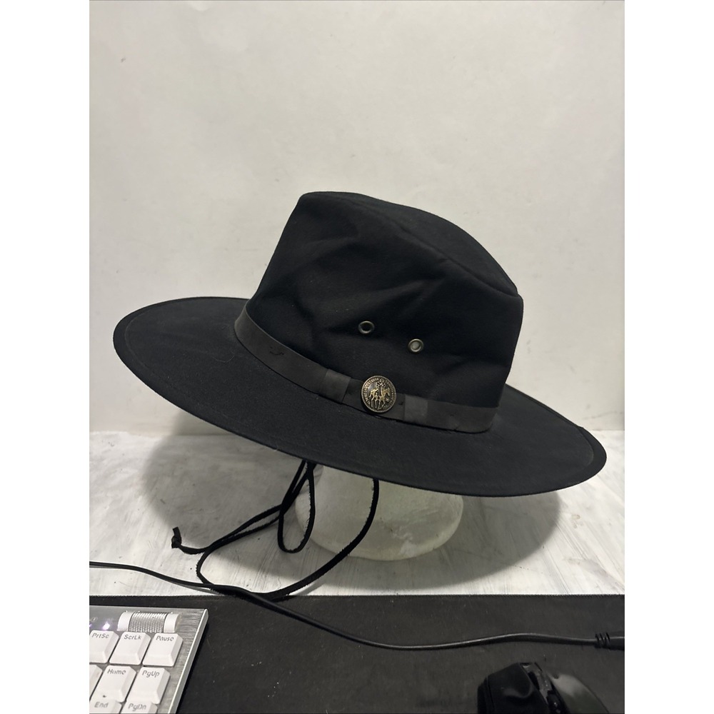 Outback Trading Company Men's Kodiak Black Oilskin Hat 57cm Around